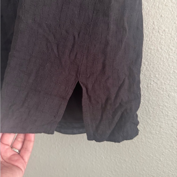 THML Black Mini Dress / Tunic with White Embroidery. Sz Small - Picture 2 of 10